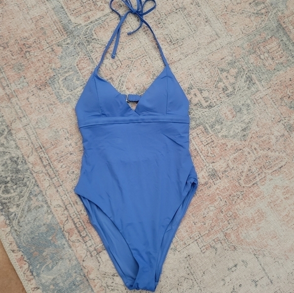 Andie Swim Lagos One Piece Swimsuit XL Blue NWT - Picture 3 of 9